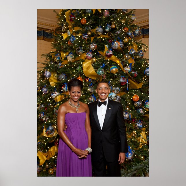Weihnachten von Präsident Barack Obama und Michell Poster (Vorne)