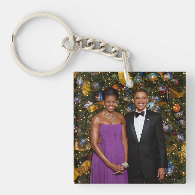 Weihnachten von Präsident Barack Obama und Michell Schlüsselanhänger (Vorderseite)