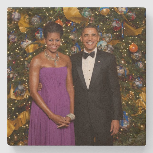 Weihnachten von Präsident Barack Obama und Michell Steinuntersetzer (Vorderseite)