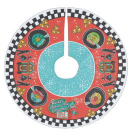 Weihnachten von Rockin in den 1950er Jahren Polyester Weihnachtsbaumdecke