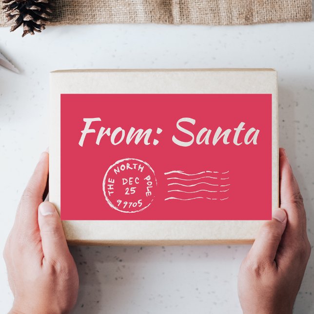 Weihnachten von Santa Pink Etikett Rechteckiger Aufkleber (Von Creator hochgeladen)