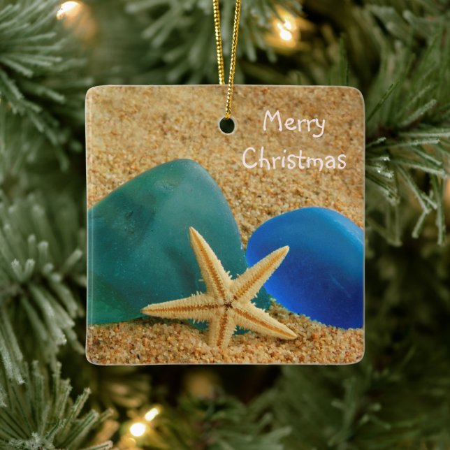 Weihnachten von Starfish und Seaglass Keramikornament (Baum)