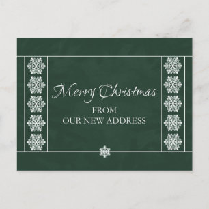Weihnachten von unserer neuen Adresse Postkarte