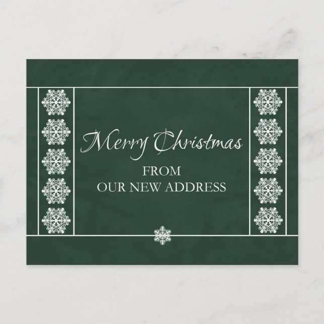 Weihnachten von unserer neuen Adresse Postkarte (Vorderseite)