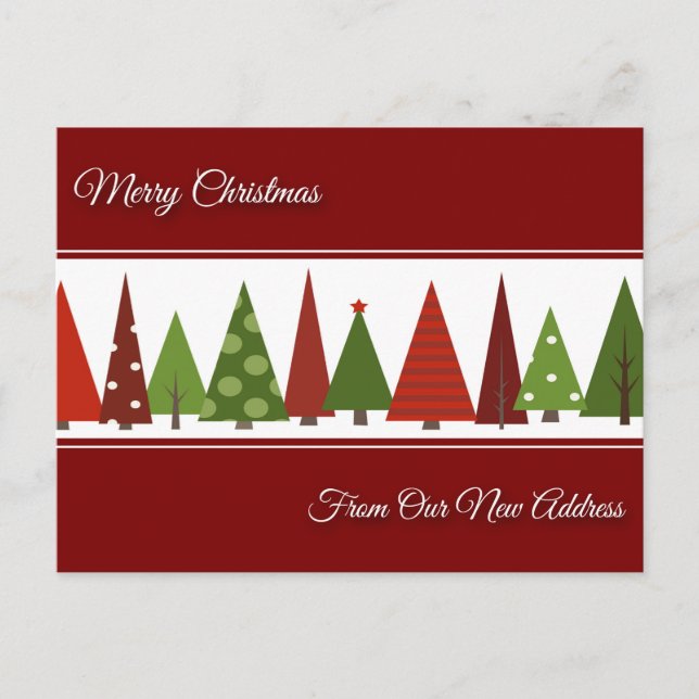 Weihnachten von unserer neuen Adresse Postkarte (Vorderseite)