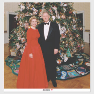 Weihnachten von US-Präsident Bill Clinton & Hillar Aufkleber