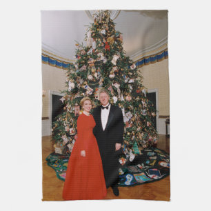 Weihnachten von US-Präsident Bill Clinton & Hillar Geschirrtuch