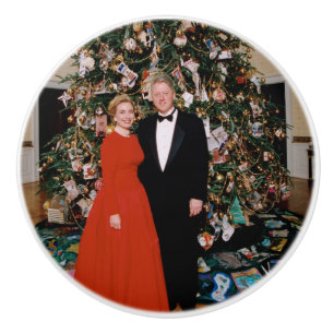 Weihnachten von US-Präsident Bill Clinton & Hillar Keramikknauf