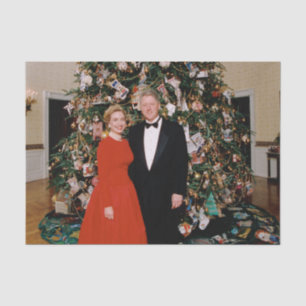 Weihnachten von US-Präsident Bill Clinton & Hillar Seidenpapier