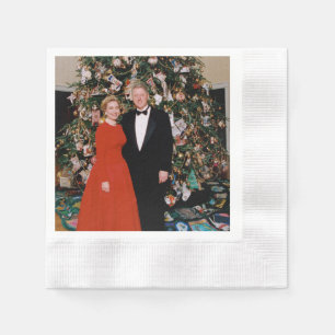 Weihnachten von US-Präsident Bill Clinton & Hillar Serviette