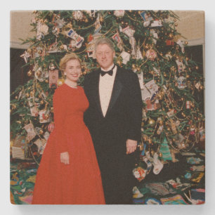 Weihnachten von US-Präsident Bill Clinton & Hillar Steinuntersetzer