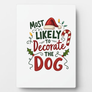 Weihnachten Wahrscheinlich Dekorieren Hund Xmas Fa Fotoplatte