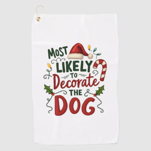 Weihnachten Wahrscheinlich Dekorieren Hund Xmas Fa Golfhandtuch