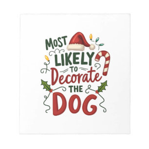 Weihnachten Wahrscheinlich Dekorieren Hund Xmas Fa Notizblock