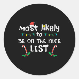 Weihnachten wahrscheinlich schöne Liste Weihnachte Runder Aufkleber