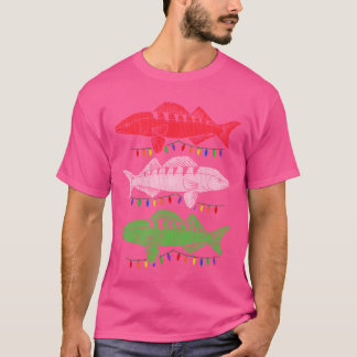 Weihnachten Walleye Fischen Weihnachtsfeiertag Lic T-Shirt