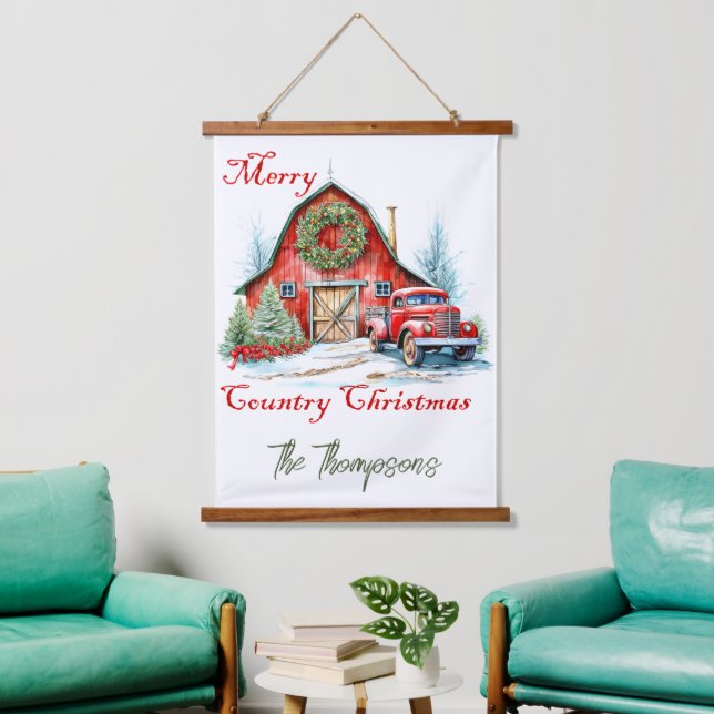 Weihnachten Wandteppich Mit Holzrahmen (Wohnzimmer)