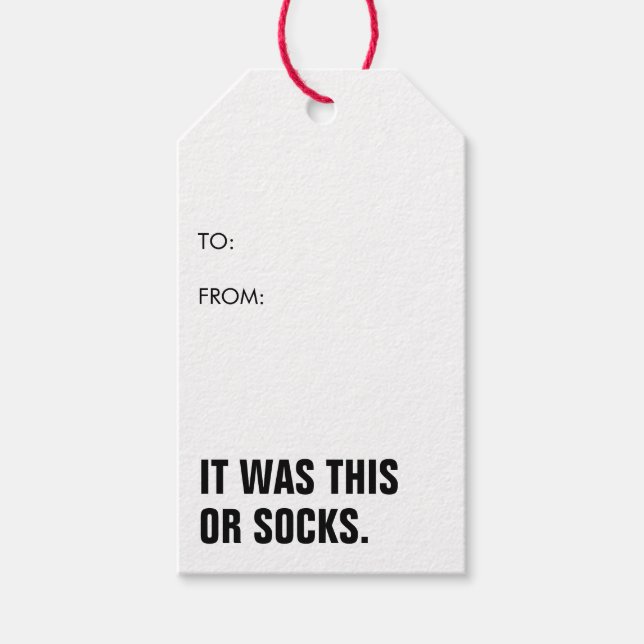 Weihnachten war es dieser oder Socken Jock Geschenkanhänger (Vorderseite)