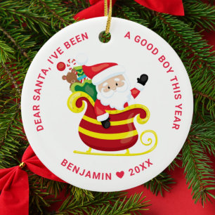 Weihnachten war ich ein guter Junge Foto Weihnacht Keramik Ornament