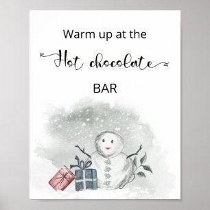 Weihnachten Warm auf der heißen Schokolade Bar Poster