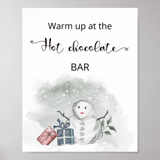 Weihnachten Warm auf der heißen Schokolade Bar Poster (Vorne)