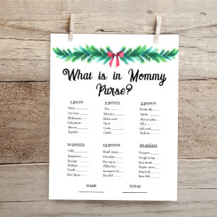 Weihnachten Was in Mommy Purse Baby Shower Game