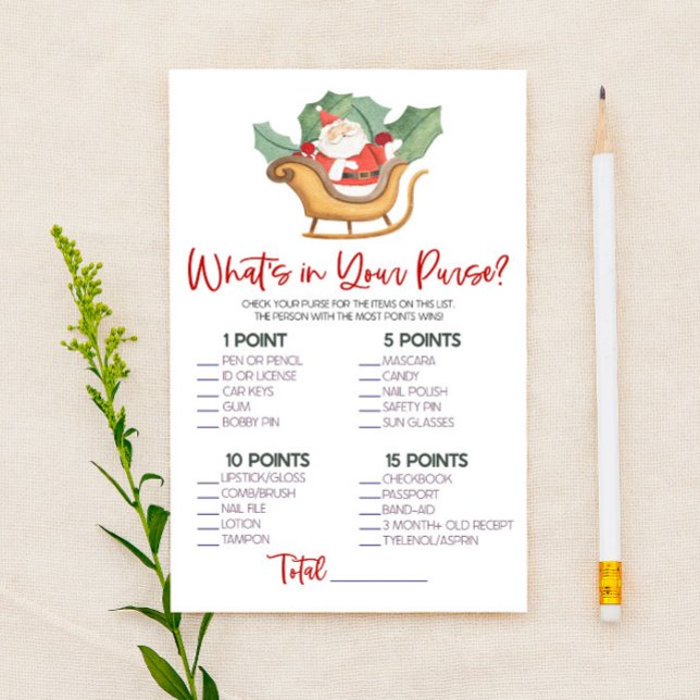 Weihnachten Was ist in Purse Baby Duschspiel Briefpapier (Von Creator hochgeladen)