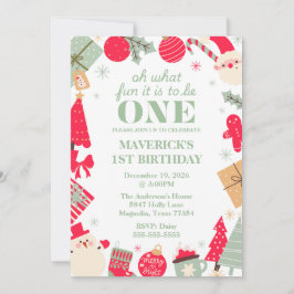 Weihnachten Was Spaß zum ersten Geburtstag Einladung
