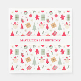 Weihnachten Was Spaß zum ersten Geburtstag Serviette