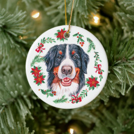 Weihnachten Wasserfarbe Berner Hund Keramik Ornament