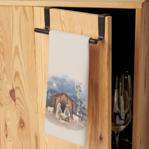 Weihnachten Wasserfarbe Jesus Geschirrtuch