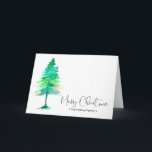 Weihnachten Wasserfarbe Pinetree, Personalisiert<br><div class="desc">Der Geruch von Kiefer ist so klar von Weihnachten,  senden Sie Ihrer Familie warme Wünsche in dieser Saison mit diesem Aquarellbild. Passen Sie Ihren Familiennamen,  Ihr Foto,  Ihren Gruß und Ihre Anmeldung an. Erhältlich in verschiedenen Größen.</div>
