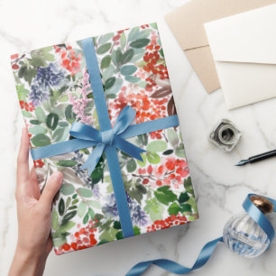 Weihnachten Wasserfarbe Stechpalmen-Beeren-Zweig U Geschenkpapier