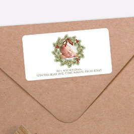 Weihnachten Wasserfarbengrün Krustenblatt Adressaufkleber