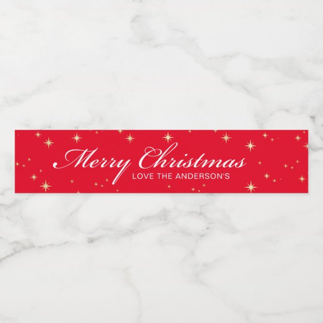 Weihnachten Wasserflaschenetikett (Einzelnes Label)