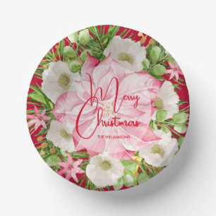 Weihnachten Watercolor Floral Pappteller