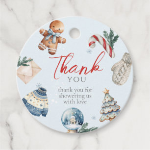 Weihnachten Watercolor Winter Erster Geburtstag Geschenkanhänger
