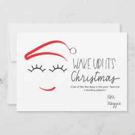 Weihnachten, "Weck auf Weihnachten" Lashes Feiertagskarte