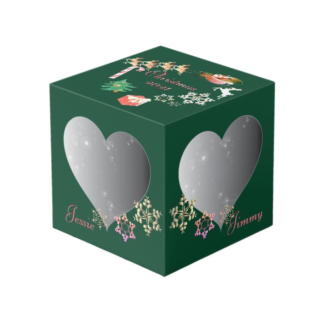 Weihnachten Weihnachten 4 Foto Herzstücke Würfel (Vorderseite Schrägansicht)