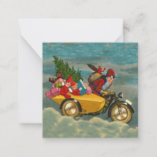 Weihnachten Weihnachten auf dem Motorrad 2,5 x 2,5 Mitteilungskarte