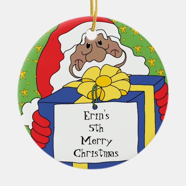 Weihnachten Weihnachten der Farbe Geschenke Keramik Ornament (Vorne)