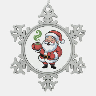 Weihnachten Weihnachten Ein Matcha Drink Schneeflocken Zinn-Ornament