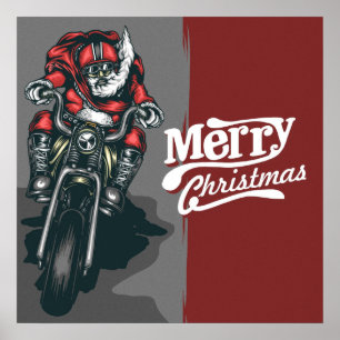 Weihnachten Weihnachten Ein Motorrad fahren Poster