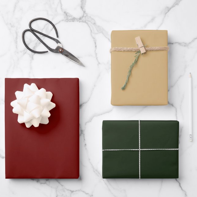 Weihnachten Weihnachten Einfaches Design Elegante Geschenkpapier Set (Vorderseite)