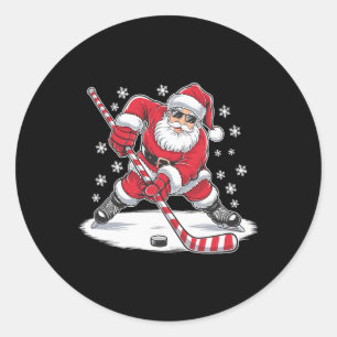 Weihnachten Weihnachten Eishockey Weihnachtsfeier Runder Aufkleber