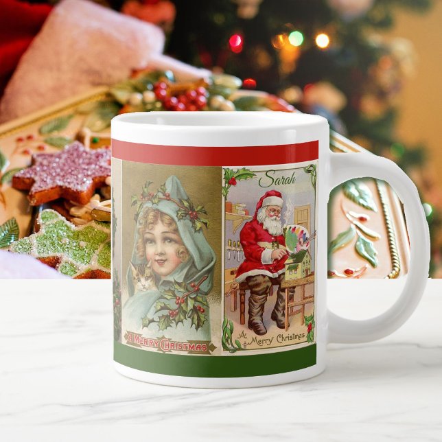 Weihnachten Weihnachten Ernsthaftes Kaffeetrinken Jumbo-Tasse (Von Creator hochgeladen)
