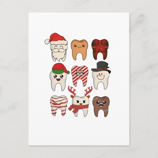 Weihnachten Weihnachten Funny Dentiday Einladungspostkarte (Vorderseite)
