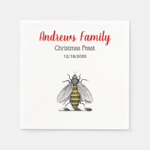 Weihnachten Weihnachten Heraldic Vintag Bee Emblem Serviette