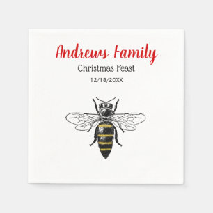 Weihnachten Weihnachten Heraldische Vintage Biene  Serviette