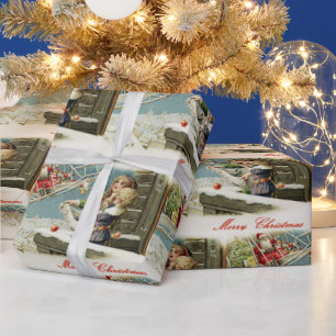 Weihnachten Weihnachten im Flugzeug und Kinder Geschenkpapier